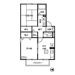 アルメリア 2DKの間取図画像