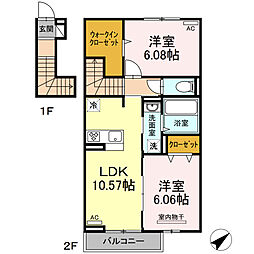 エランドール 2LDKの間取図画像