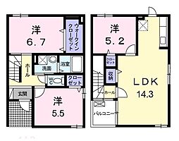 メゾンドゥヒロ 3LDKの間取図画像