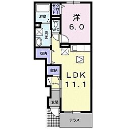 サリーチェ6 1LDKの間取図画像