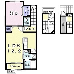 メゾン・メルヴェーユVI 3階1LDKの間取り