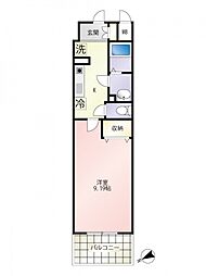 第26友建ビル 10階1Kの間取り