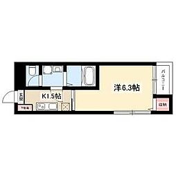 SuccessVII(ZEROセレブ) 2階1Kの間取り