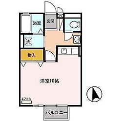 センチュリーガーデンA ワンルームの間取図画像