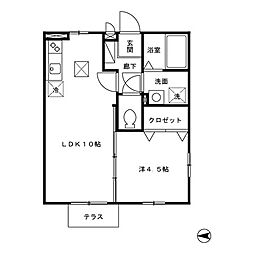 セジュールサティ 1LDKの間取図画像