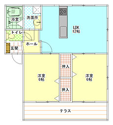 スワローA 2LDKの間取図画像