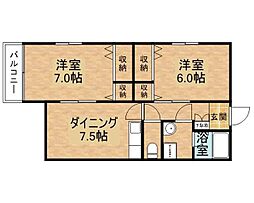 Ｍｅｉｌｌｅｕｒ・Ｙ 4階2DKの間取り