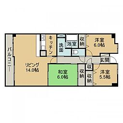 コアマンション長崎ガーデンヒルズ 12階3LDKの間取り