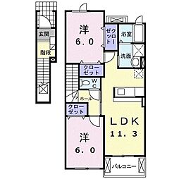 パインブライト2B 2LDKの間取図画像