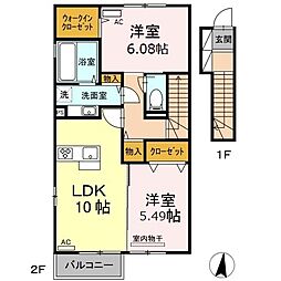 ディールーム帯山 2LDKの間取図画像