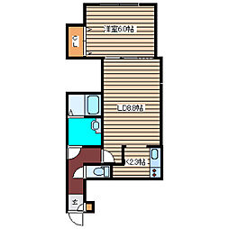 GroveAvenue壱番館 1階1LDKの間取り