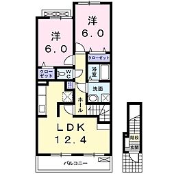 プティ・ヴェルジェC 2LDKの間取図画像
