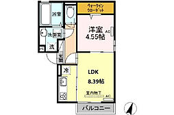 プードリエ本町 102 1階1LDKの間取り