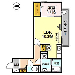 ボナール 1LDKの間取図画像