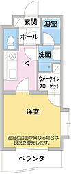 カーサ・森下 1Kの間取図画像