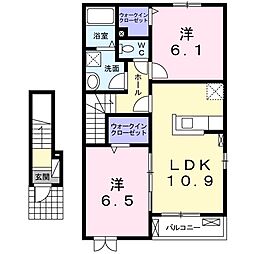 サンリットB 2LDKの間取図画像
