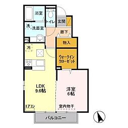 JR常磐線 土浦駅 徒歩9分の賃貸アパート 1階1LDKの間取り