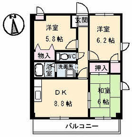 ホームズ でお部屋探し フィネス2000 3階 301 3dk 賃料4 5万円 60 26 賃貸マンション住宅情報 物件番号 3700414 0005816 取扱い不動産会社 大東建託リーシング株式会社 高松国道11号店