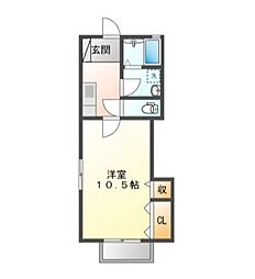 けやきが丘 1階1Kの間取り