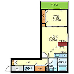 Altair今福 1LDKの間取図画像