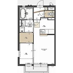 Y2ヤナゼパナハイツ 1SKの間取図画像