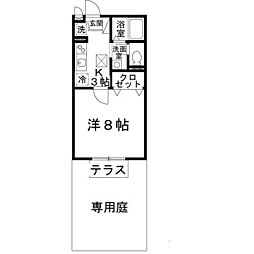 JR福知山線 福知山駅 徒歩15分の賃貸アパート 1階1Kの間取り