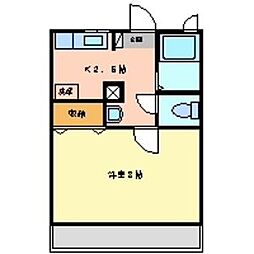 J・シエスタ 1階1Kの間取り