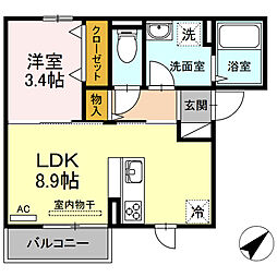 カメリアメゾン 1LDKの間取図画像