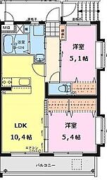 エアフォルク3 2LDKの間取図画像