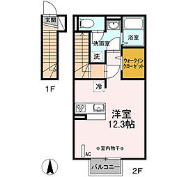 マウントハイツはちまん ワンルームの間取図画像