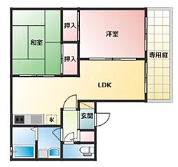 セジュール小泉 2LDKの間取図画像