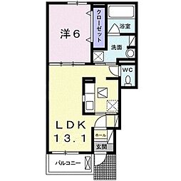 エテルノデーア2 1LDKの間取図画像