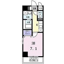 アクアガーデン今戸 1Kの間取図画像