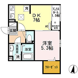 ディールーム元町 1LDKの間取図画像