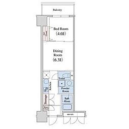 レジデンス上前津スクエア(旧プライムアーバン上前津) 9階1DKの間取り