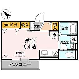デアイ ワンルームの間取図画像