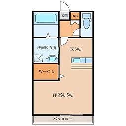 ヴェレーナ ワンルームの間取図画像
