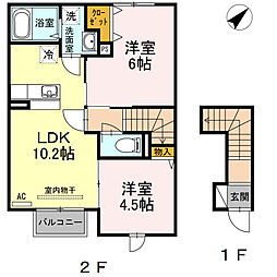 ルミナス 2LDKの間取図画像