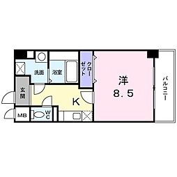 大東ビル 1Kの間取図画像