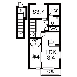 ラ・フェリーチェ 1SLDKの間取図画像