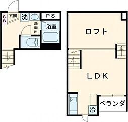 ファースト松橋 2階ワンルームの間取り