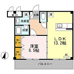 レガーロ宇宿 1LDKの間取図画像