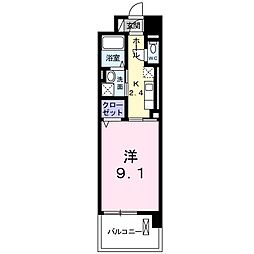 レジデンス西川 1Kの間取図画像