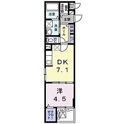 クレメントハウス 1DKの間取図画像
