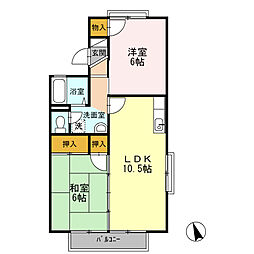 セジュールそれいゆB 2LDKの間取図画像