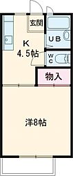 ファンタジーハイツ 1DKの間取図画像