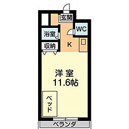 VIPIN太平洋ノースヒルズ 1Kの間取図画像