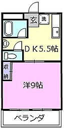 コーポカトウ1 1DKの間取図画像