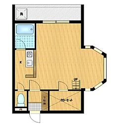 セザンヌ三谷 2階1Kの間取り