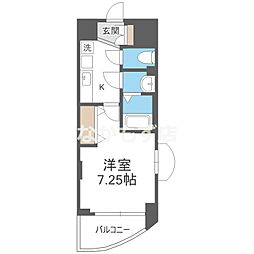 LUXEなかもず 1Kの間取図画像